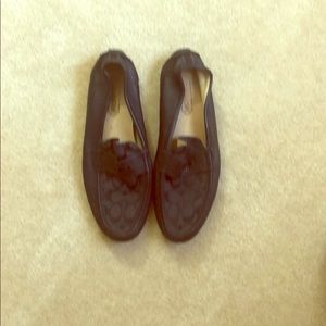 Coach leather slip ons.
